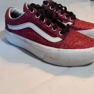 Platform glitter vans shoes size 7.5